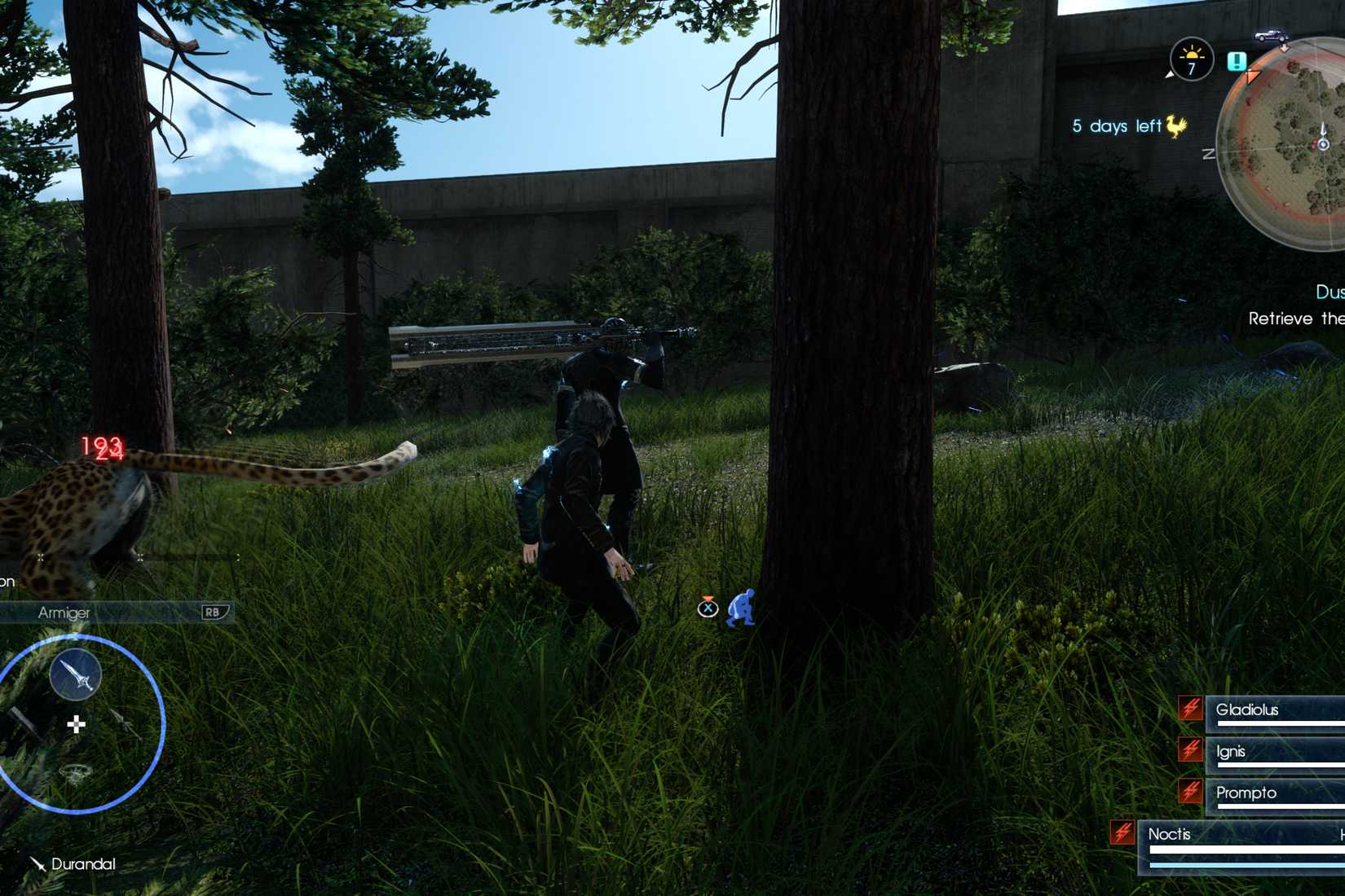 A screenshot of Final Fantasy XV