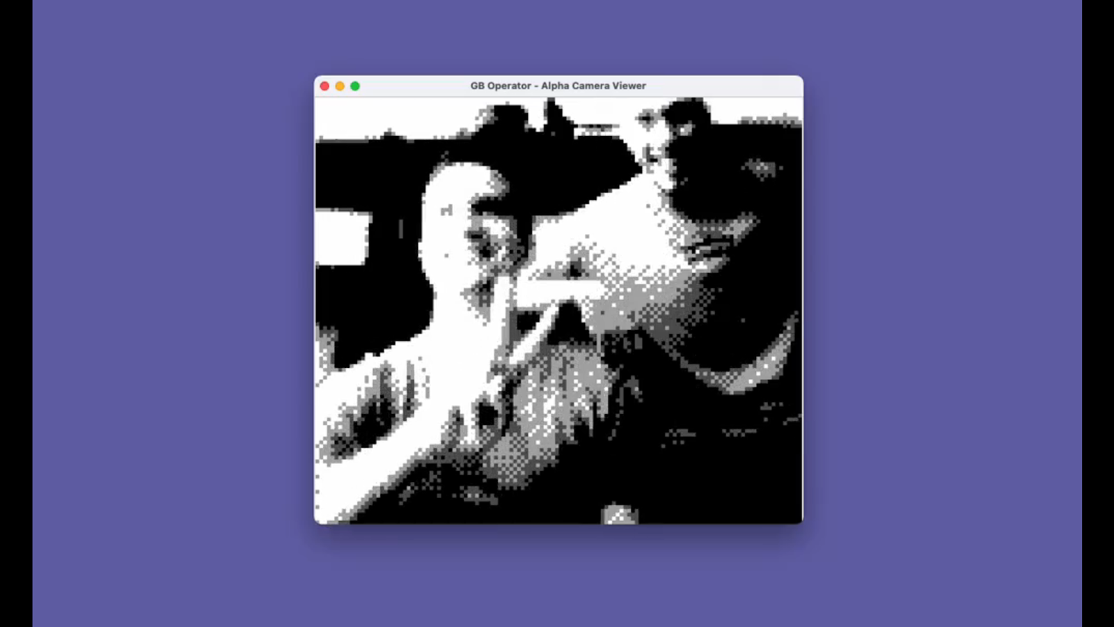 The Game Boy camera being used as a webcam