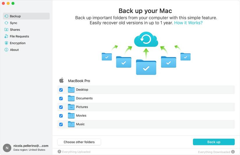 A screenshot showing pCloud home