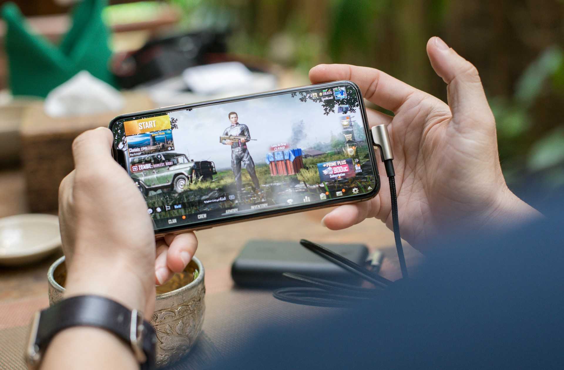 playing pubg mobile phone
