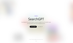 The SearchGPT website
