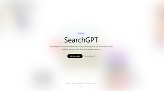 The SearchGPT website