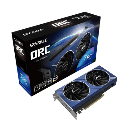 A transparent render of the Sparkle Intel Arc A750 ORC OC Edition