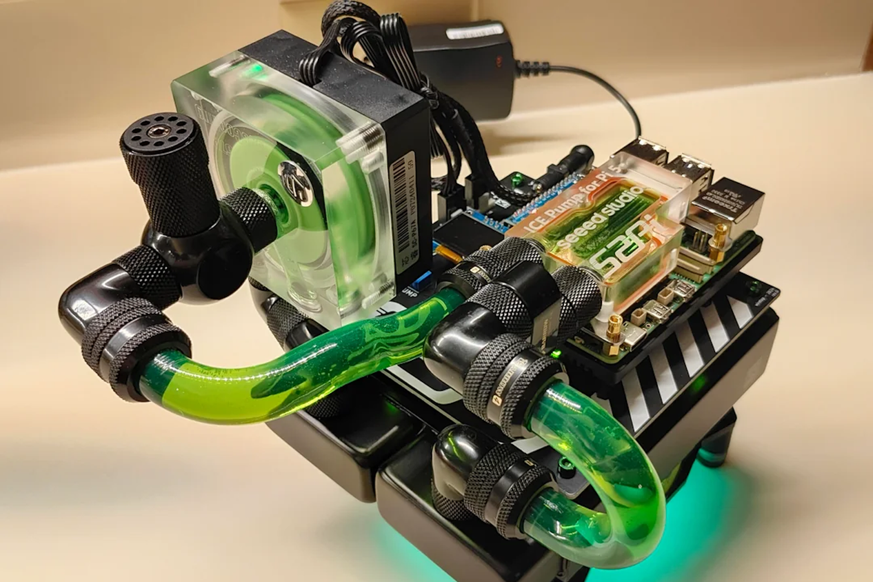A water cooled Raspberry Pi 5