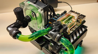 A water cooled Raspberry Pi 5
