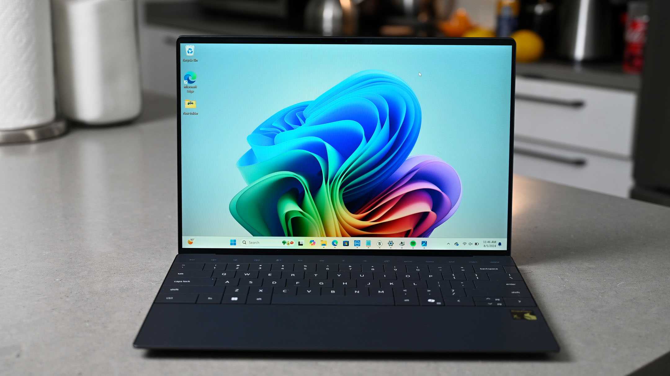 Dell XPS 13 (9430) on light gray marble counter