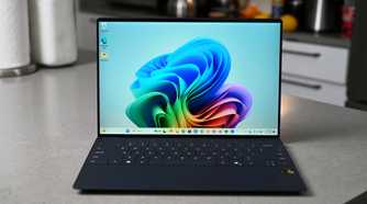Dell XPS 13 (9430) on light gray marble counter