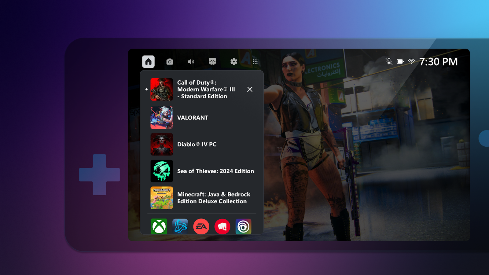 The Compact mode of the Game Bar