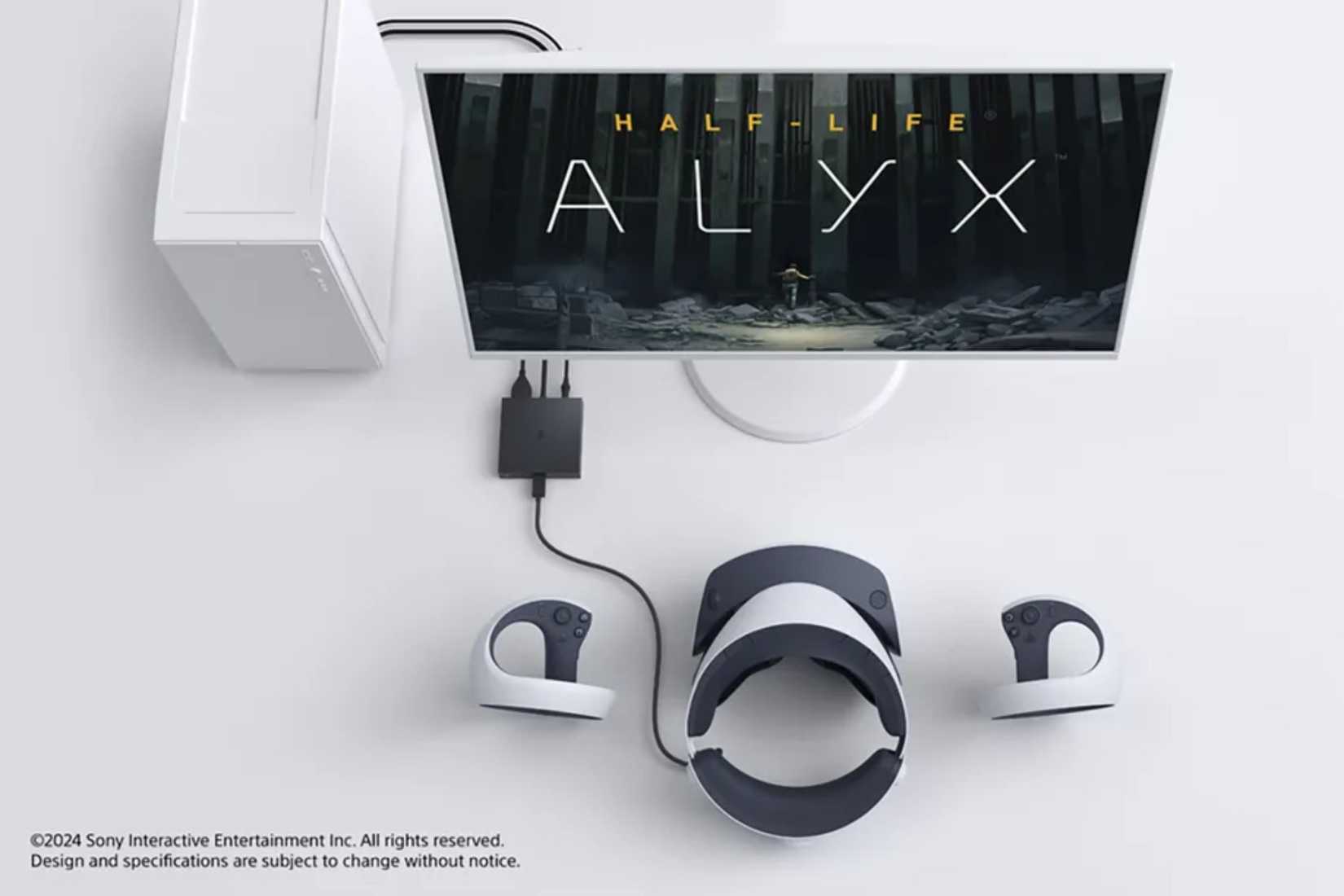 The PlayStation VR2 PC adapter in action with a PC playing Half-Life Alyx