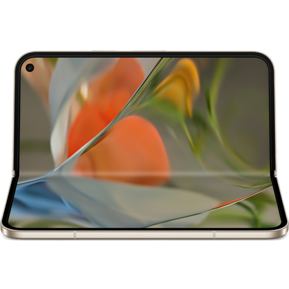 Google Pixel 9 Pro Fold in Porcelain color in tabletop mode