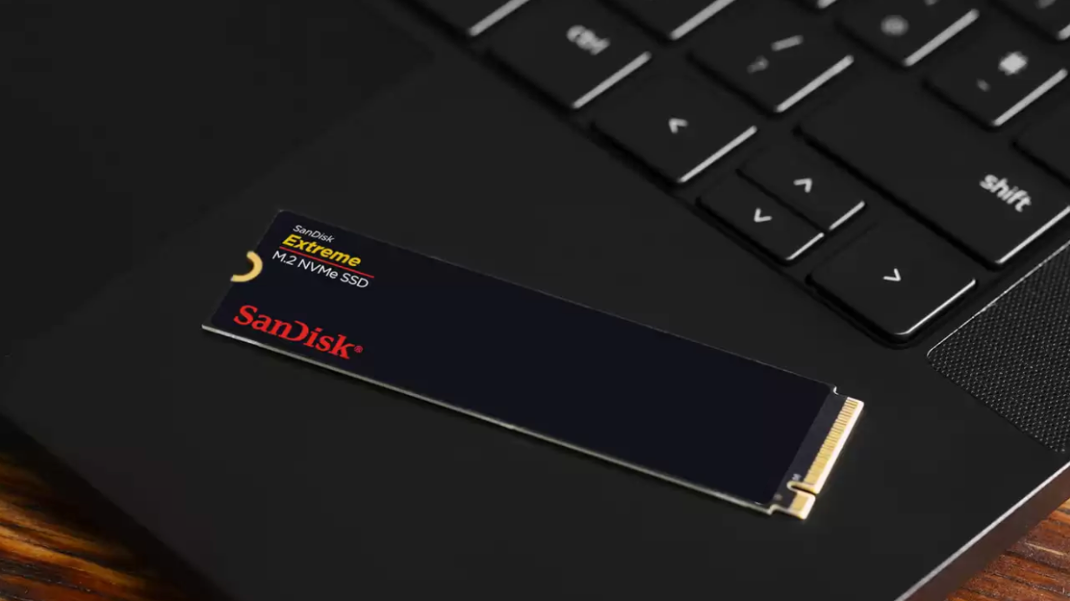 SanDisk 1TB Extreme M.2 NVMe SSD on laptop