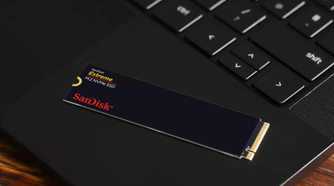 SanDisk 1TB Extreme M.2 NVMe SSD on laptop