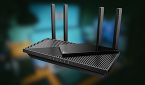 TP-Link Archer AX55 router on blurred background