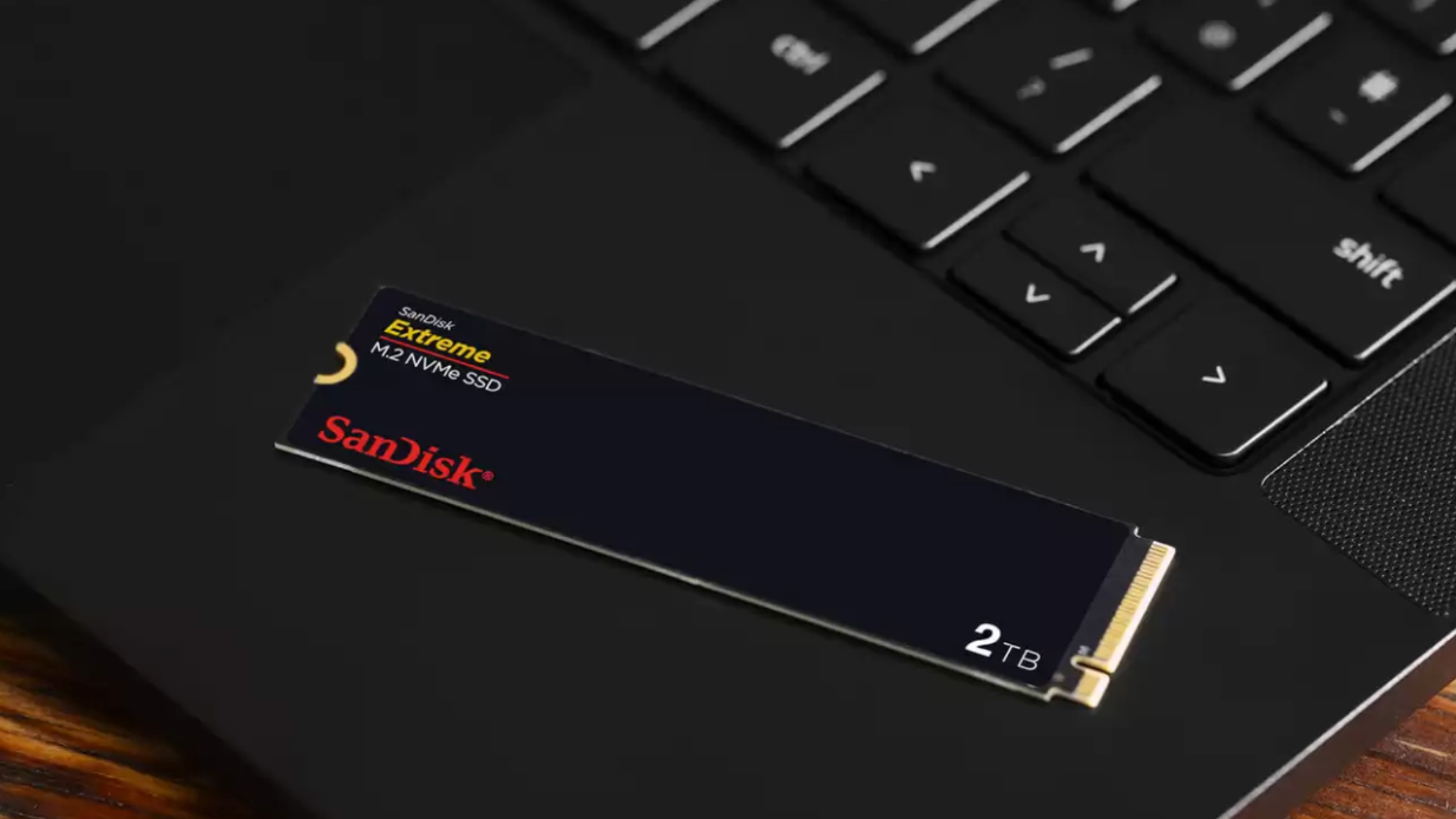 SanDisk 1TB Extreme M.2 NVMe SSD on laptop