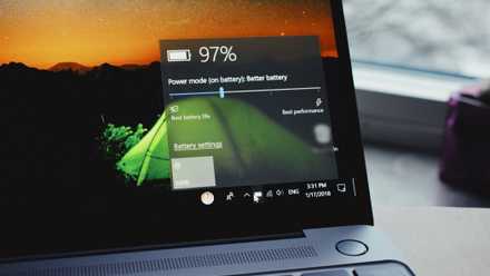 Battery status on a Windows laptop