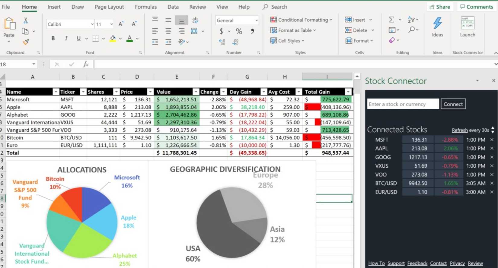 Stock Connector add-in for Excel