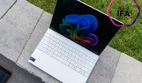 A Dell XPS 13 with a Best of IFA badge