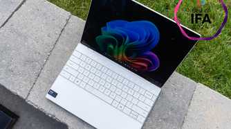 A Dell XPS 13 with a Best of IFA badge