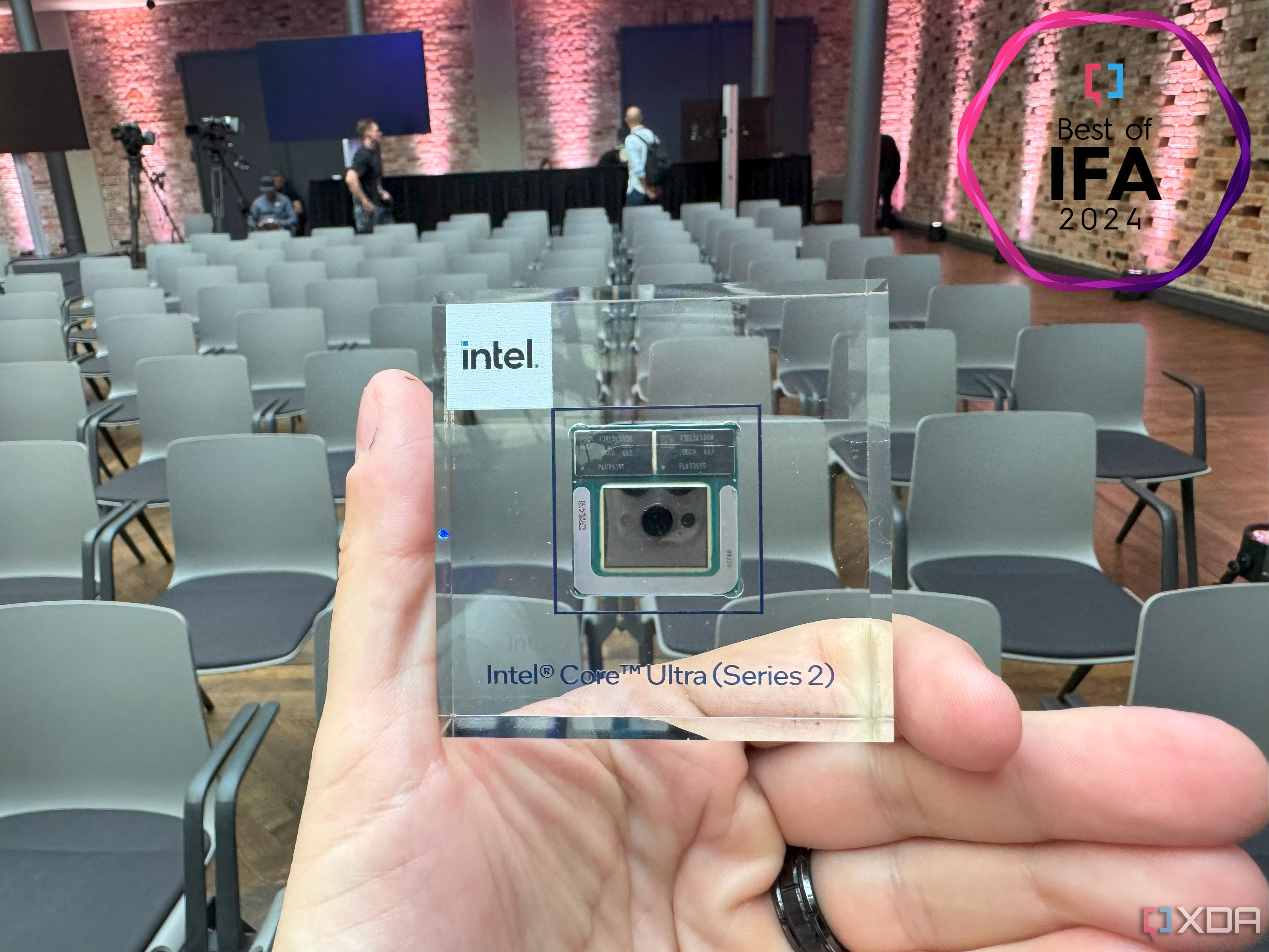 An Intel Core Ultra Series 2 processor with a Best of IFA badge next to it