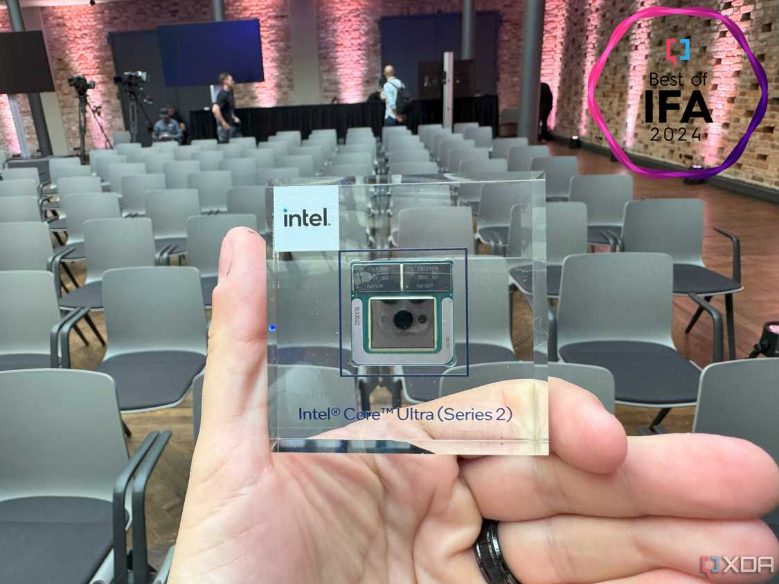 An Intel Core Ultra Series 2 processor with a Best of IFA badge next to it