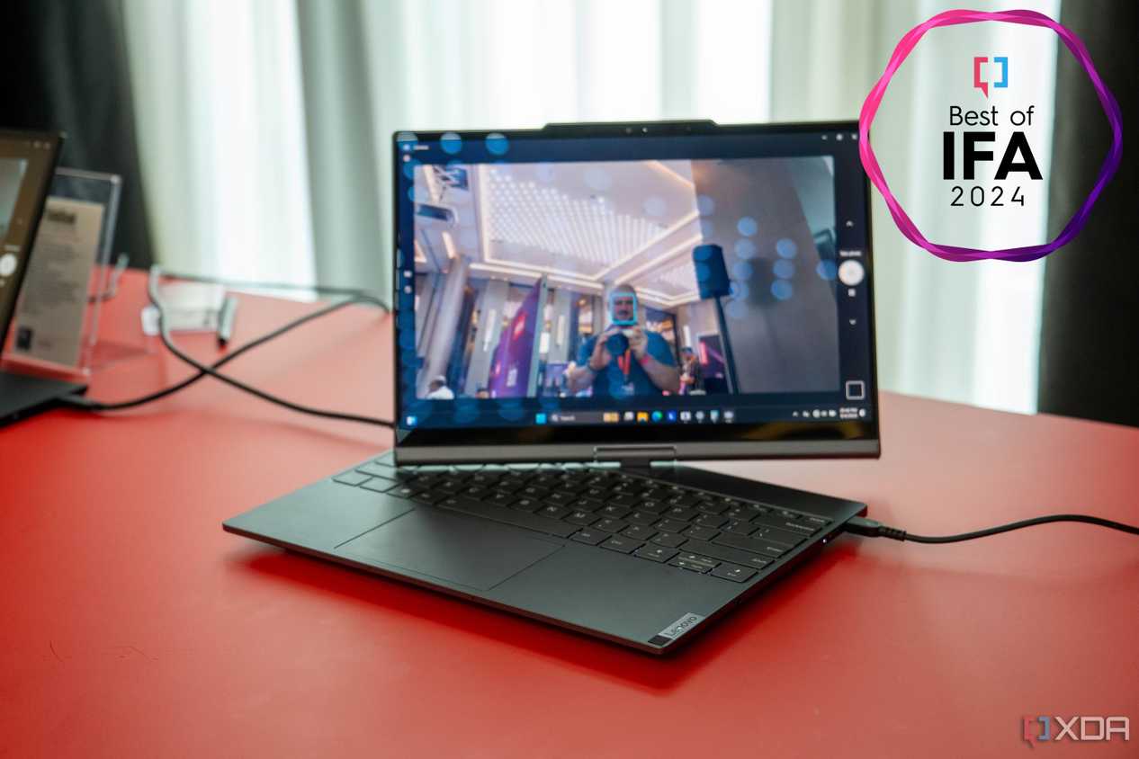A Lenovo Auto Twist concept laptop with a best of IFA badge