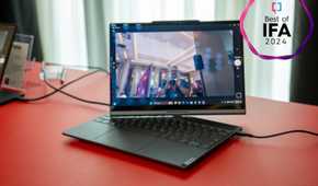 A Lenovo Auto Twist concept laptop with a best of IFA badge