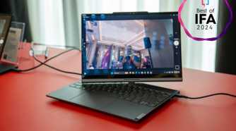 A Lenovo Auto Twist concept laptop with a best of IFA badge