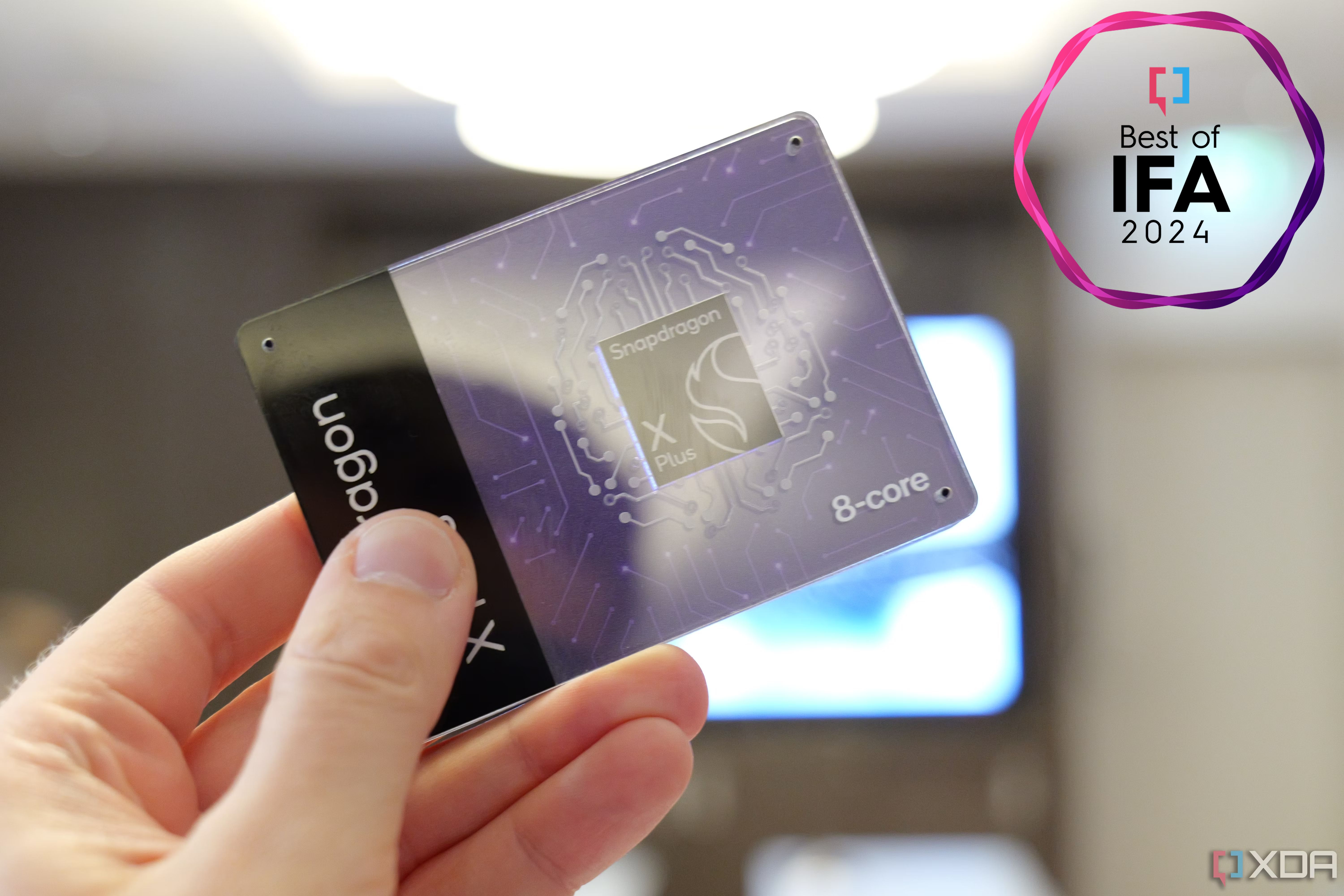 A Qualcomm Snapdragon X Plus 8-Core with a best of IFA badge