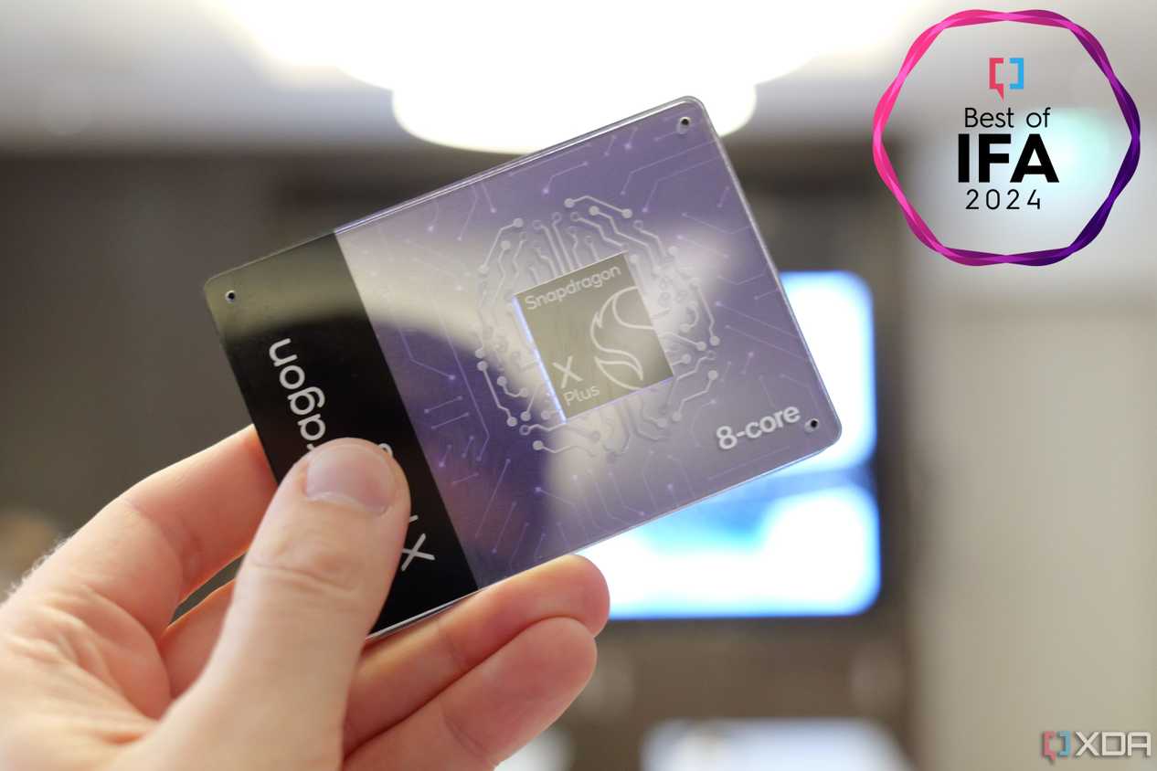 A Qualcomm Snapdragon X Plus 8-Core with a best of IFA badge