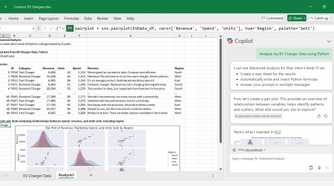 screenshot of copilot excel feature
