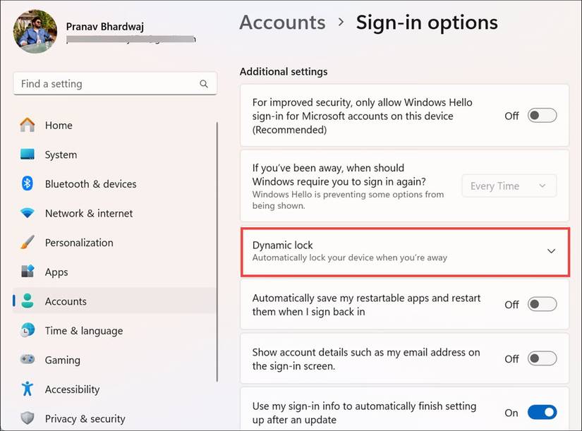 Disable Dynamic Lock What is Windows Dynamic Lock and how to set it up