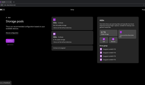 HexOS installation storage pools