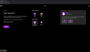 HexOS installation user accounts