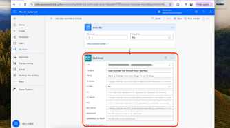 Microsoft Power Automate - email reminder email advanced settings with red selection
