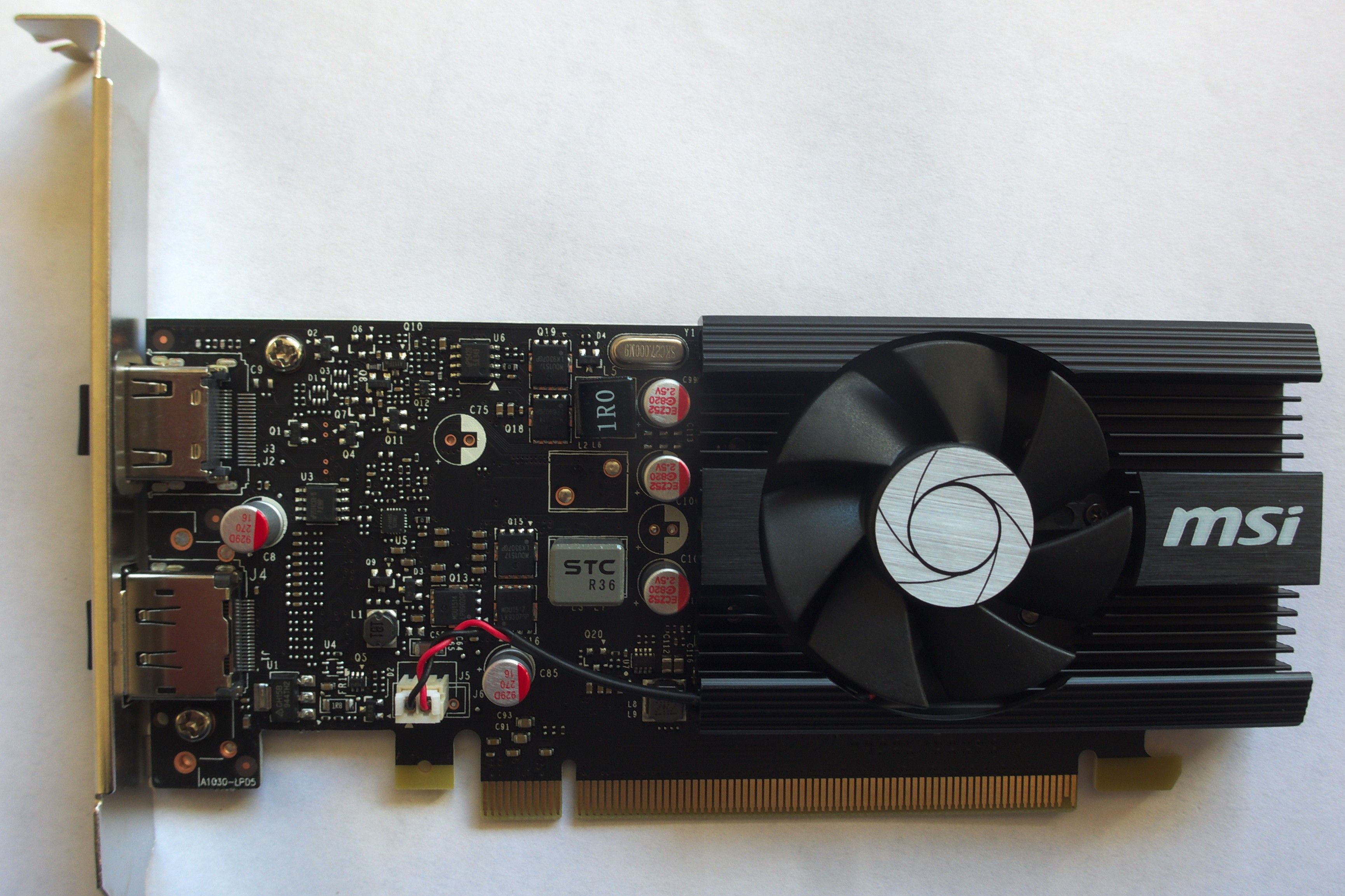 Close-up of an old Nvidia graphics card from MSI