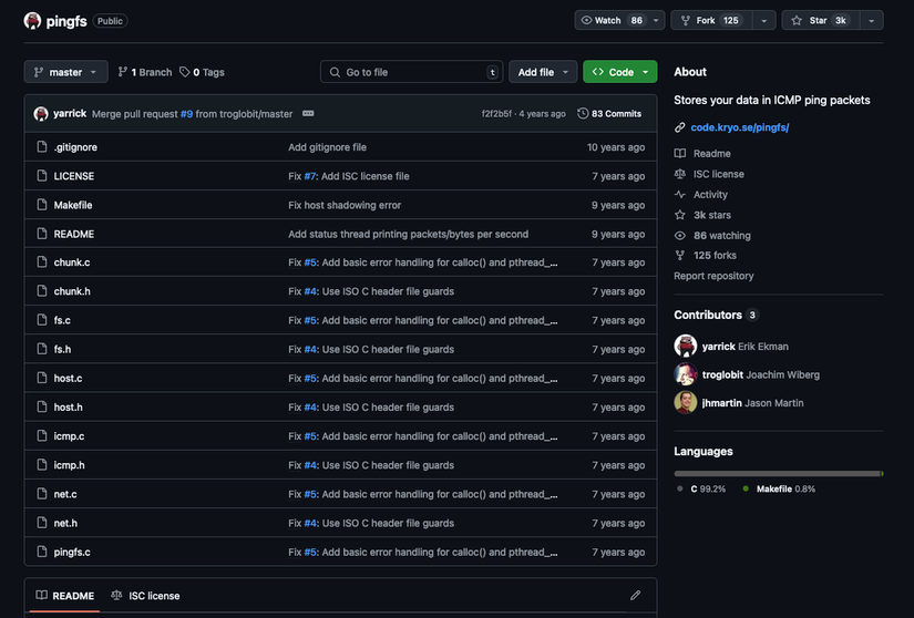 I tried storing data in the internet itself