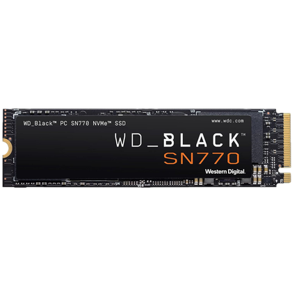 Transparent render of a black NVMe SSD on a transparent background