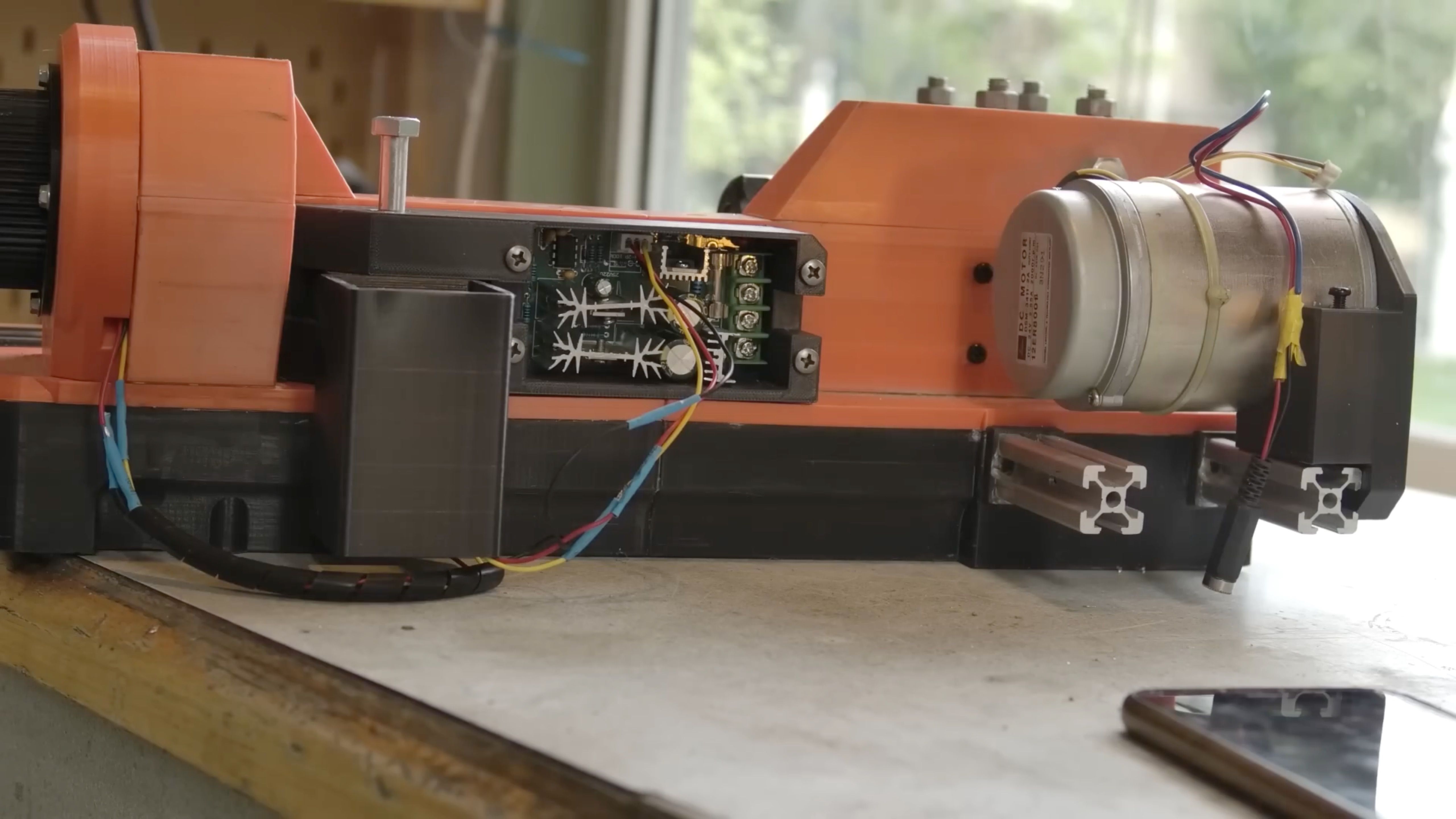 3D-Printed lathe with exposed speed controller