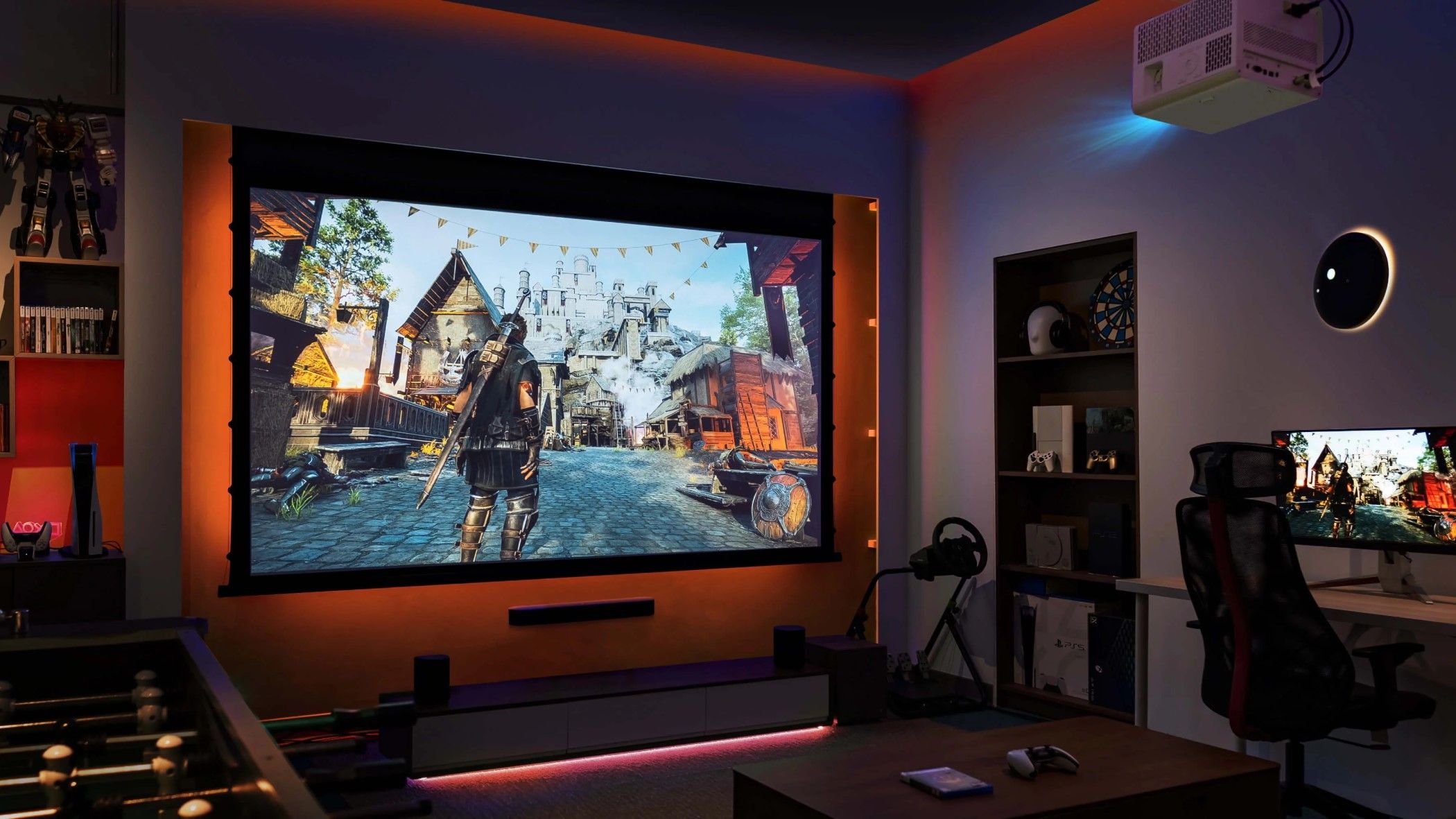 This projector gives me a 120-inch 4K screen for gaming that's cheaper ...