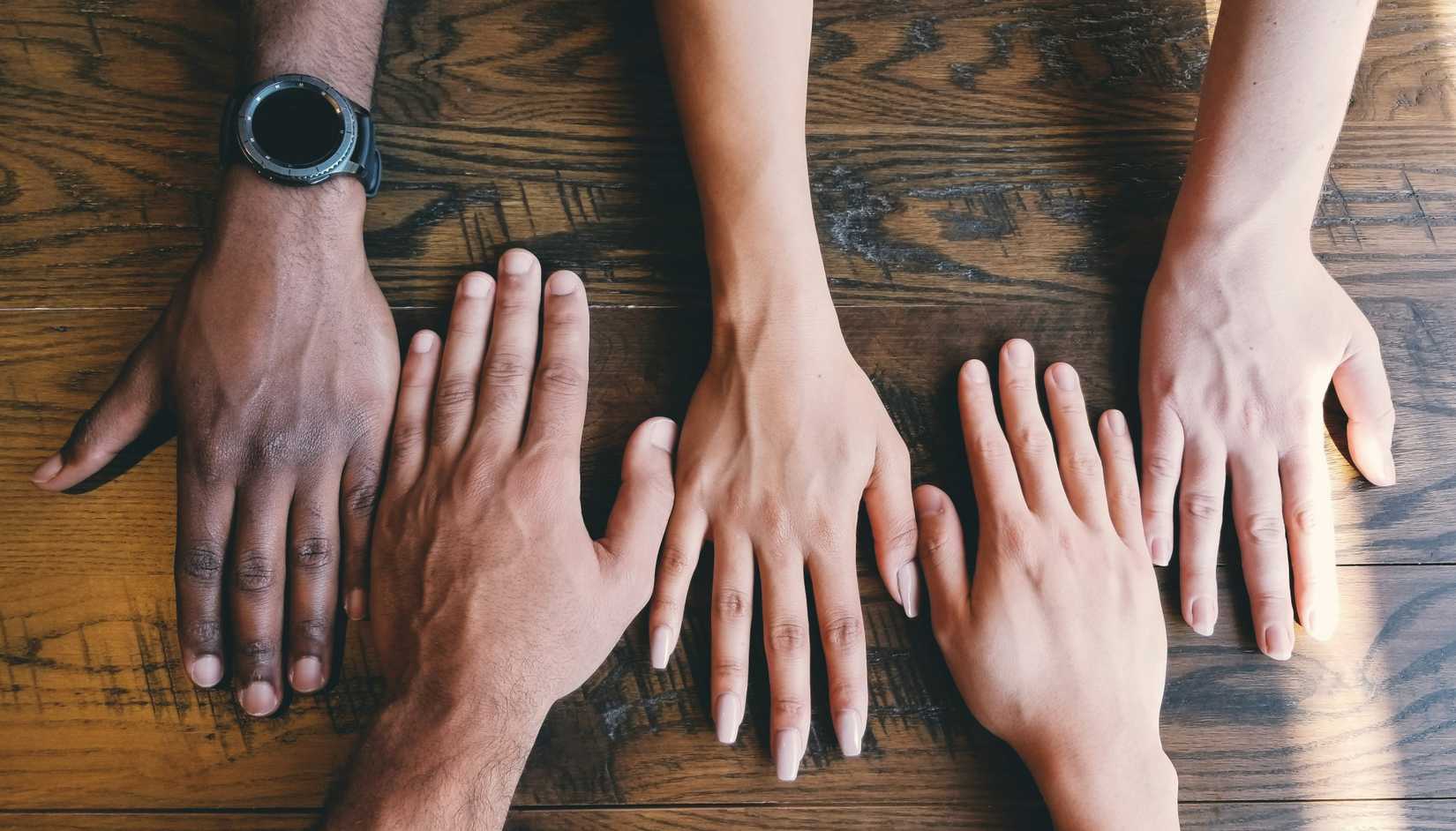 Hands in line with one another