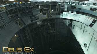 Screenshot from Deus Ex: Human Revolution showing a scientific installation