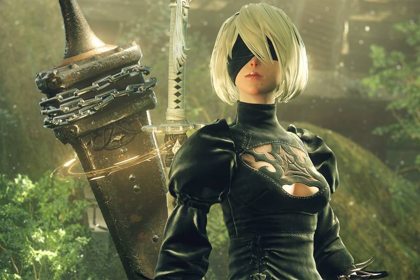 Screenshot of Nier: Automata showing 2B