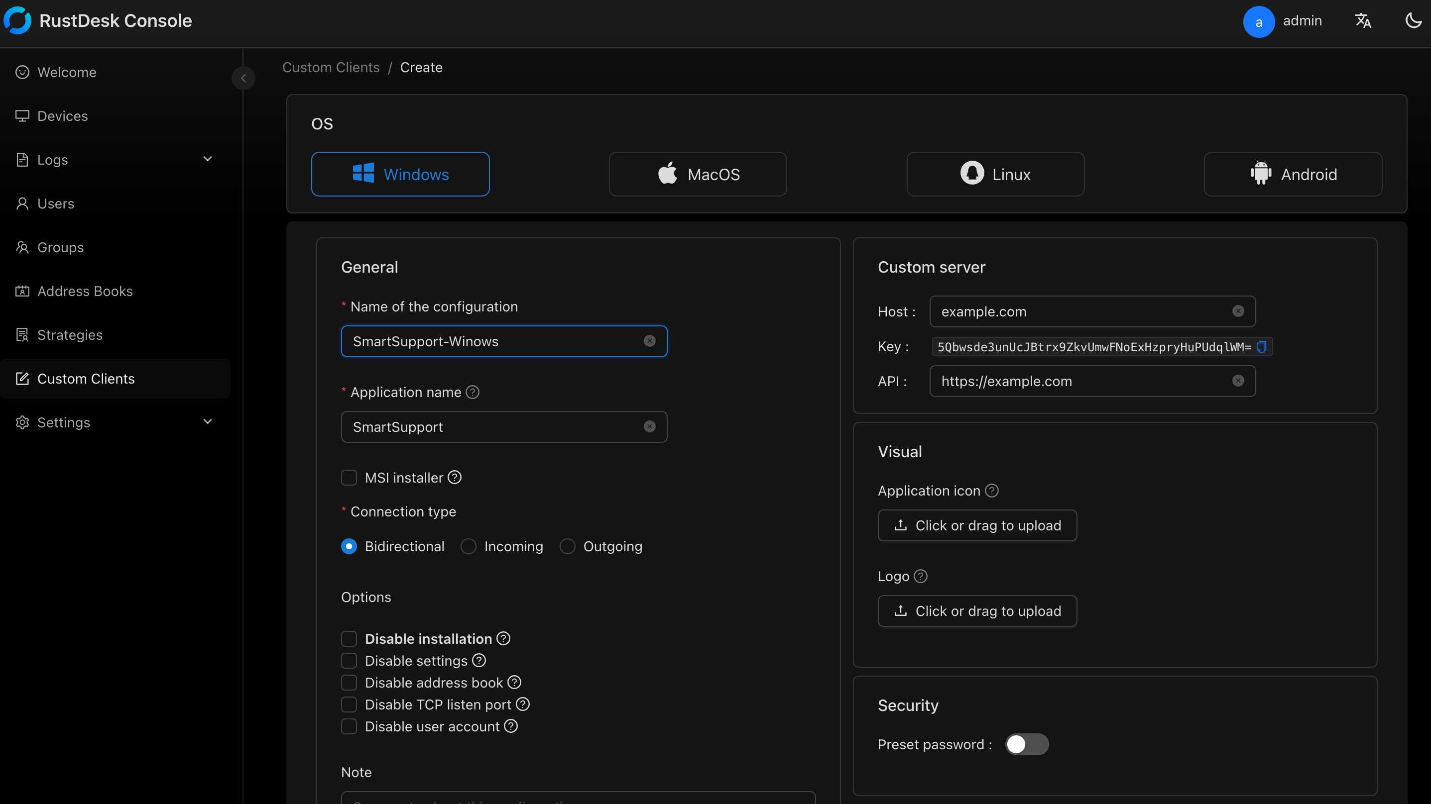 RustDesk custom clients