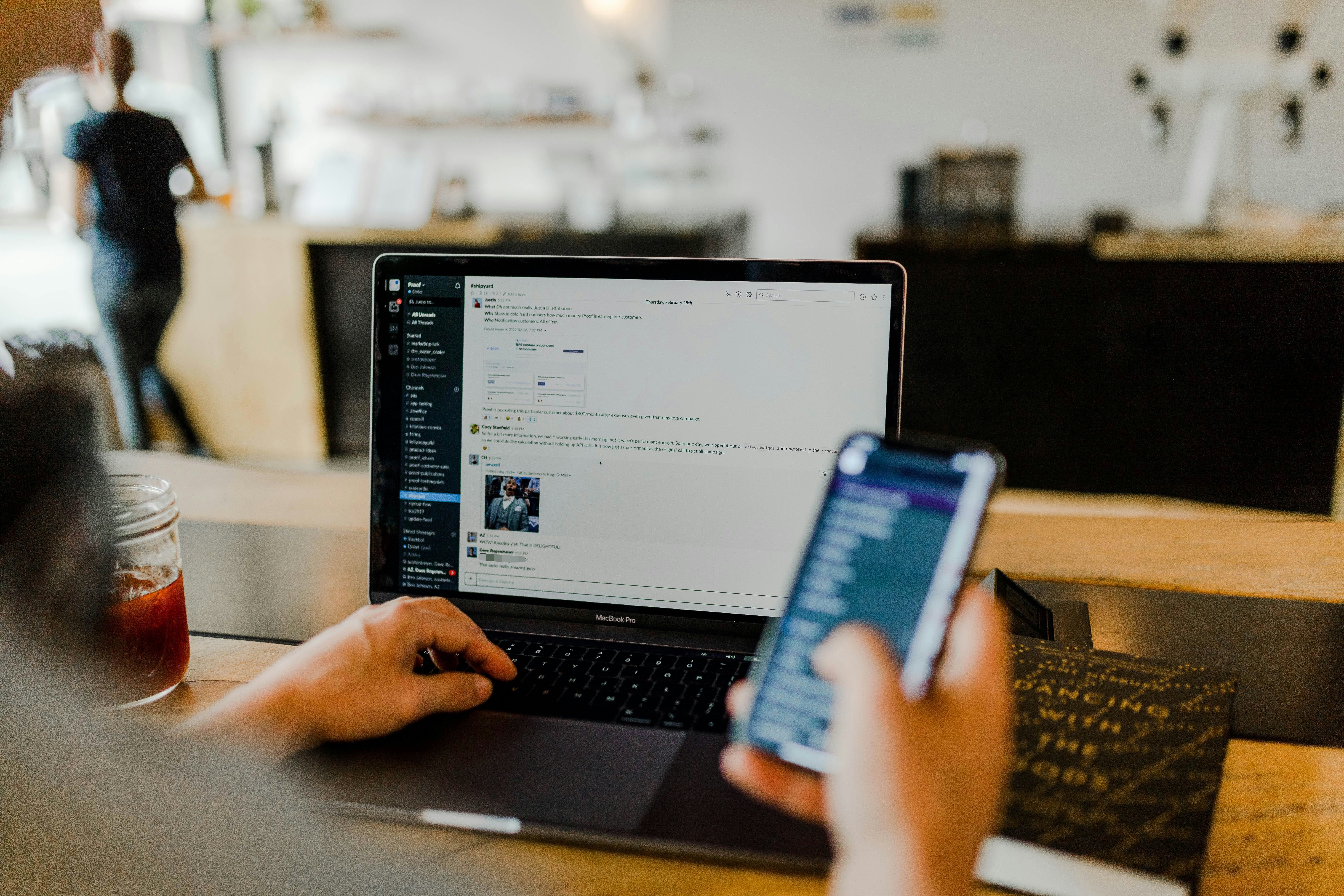 slack-on-mbpro-and-smartphone