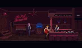 Screenshot of The Red Strings Club video game