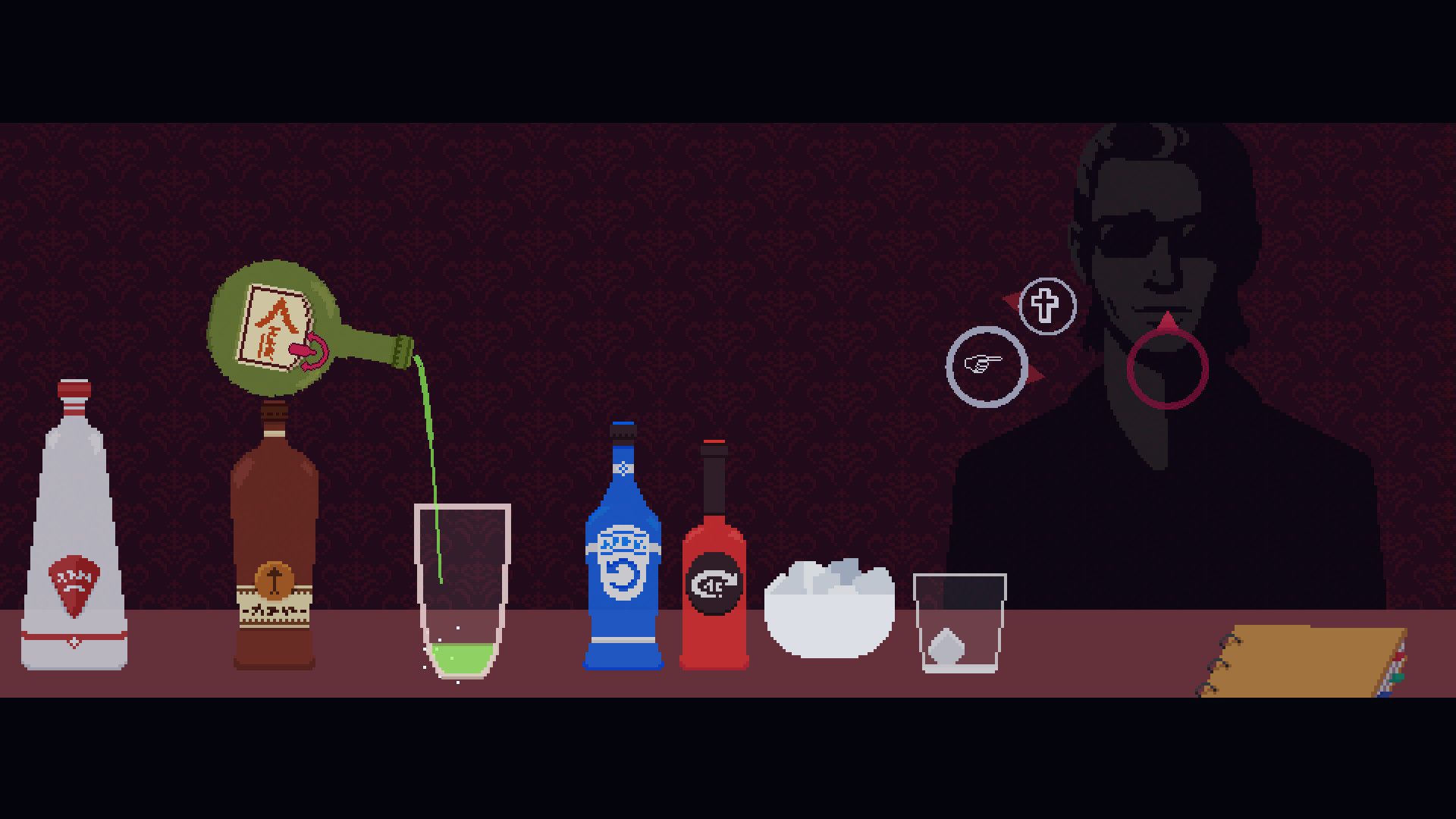 Screenshot of The Red Strings Club video game