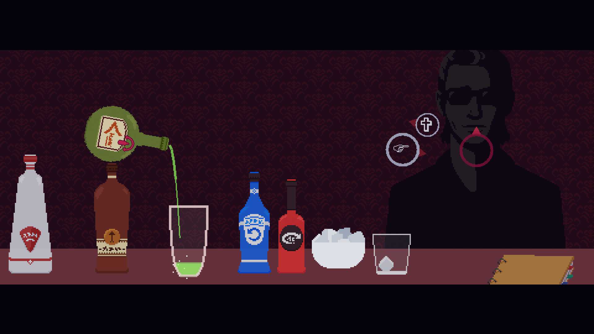 Screenshot of The Red Strings Club video game