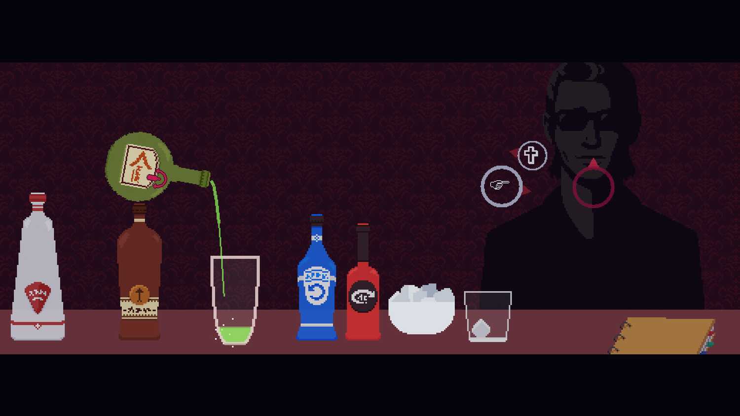 Screenshot of The Red Strings Club video game