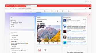 Screenshot of the new dashboard in Vivaldi