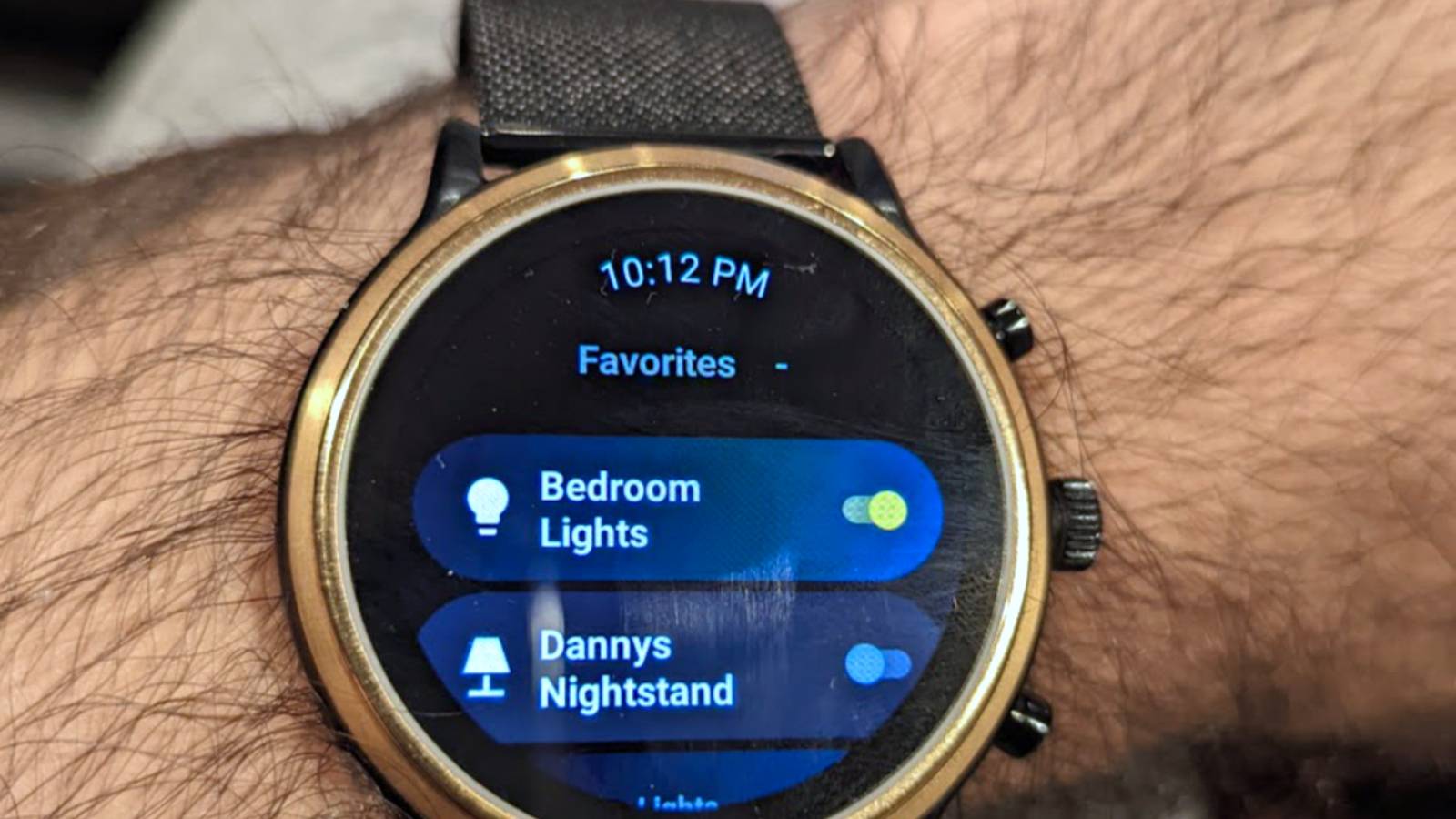 wear os smartwatch with the home assistant app on it